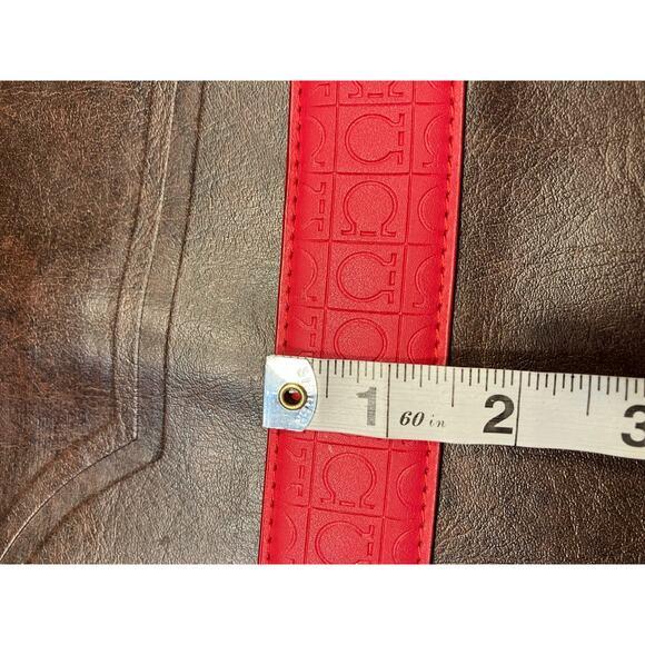 NWOT 🔥Salvatore Ferragamo Red Leather Belt with Gold Buckle - Picture 10 of 10